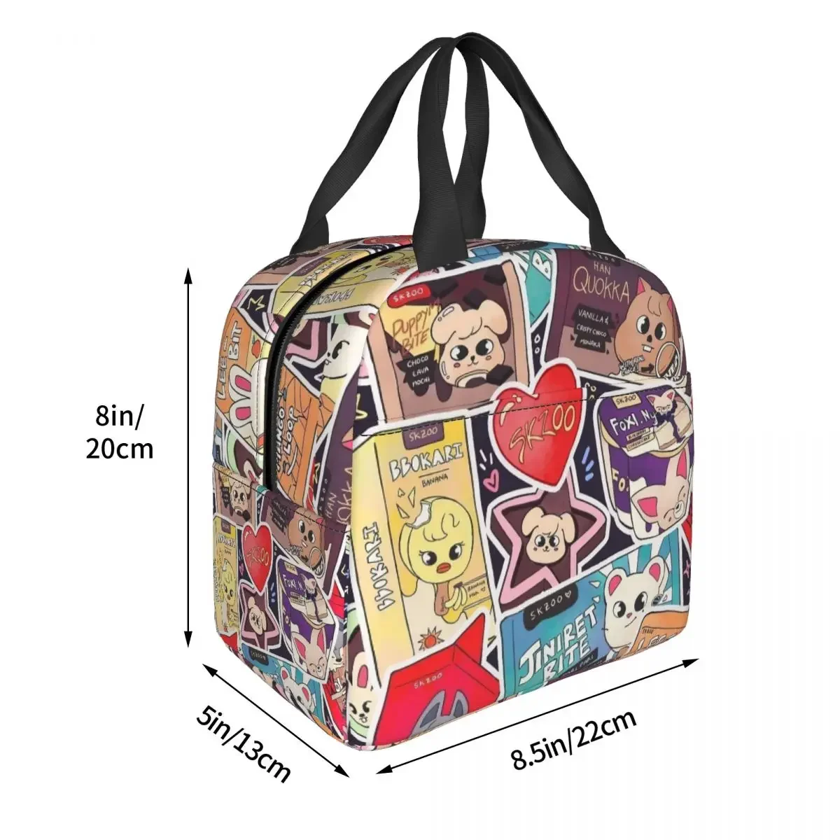 Kpop Star Singer Idol Insulated Lunch Bag Thermal Bag Lunch Container Straykids SKZ Lunch Box Tote Food Storage Bags Work Picnic