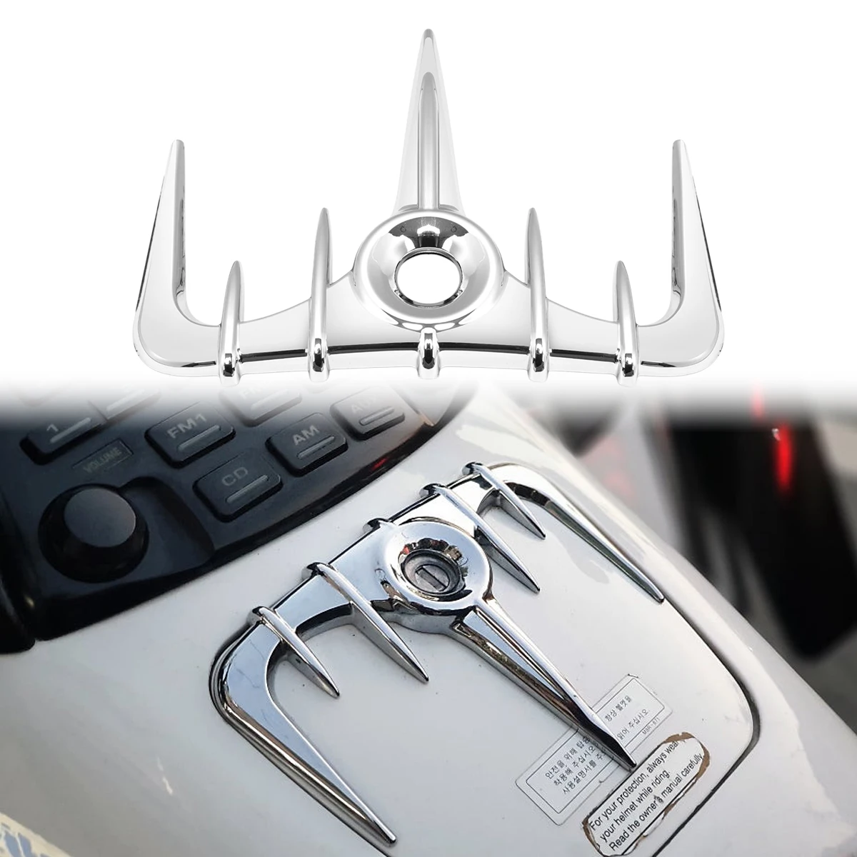 Motorcycle Claw Cover Gas Tank Door Trim Chrome Gas Cap Lid Decorative Accessories For Honda Goldwing GL1800 2001-2010 2