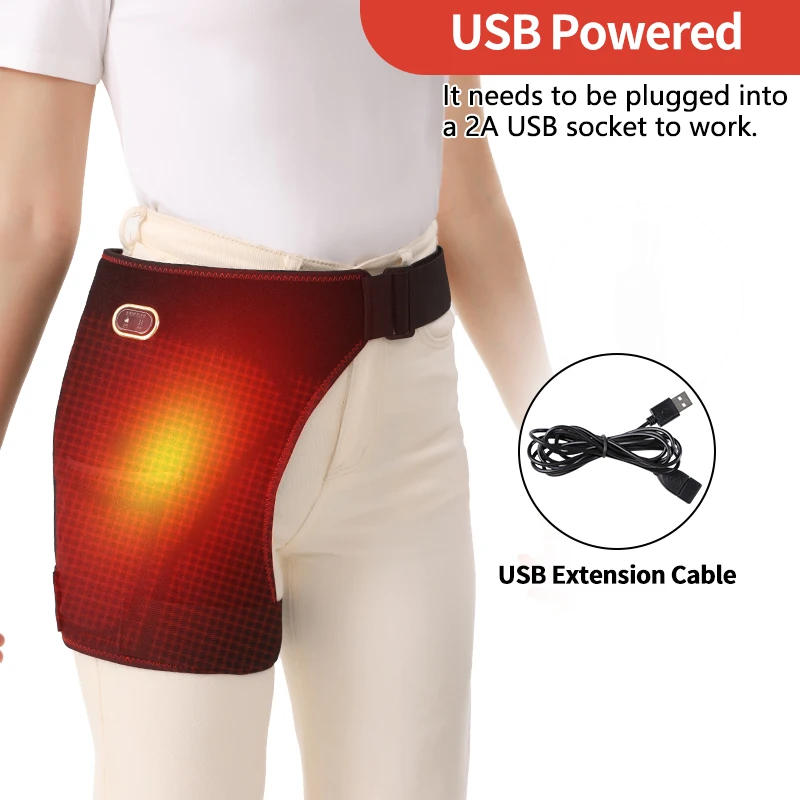 Electric Heated Hip Massager Portable Vibration Kneading Warm Gear for Muscle Strain Recovery Winter Alleviation