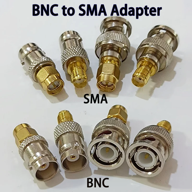 BNC-zu-SMA-Steckverbinder Typ Männlich Weiblich RF-Steckverbinder-Adapter Test-Konverter-Kit Übertragungskabel SMA-zu-BNC-Steckverbinder