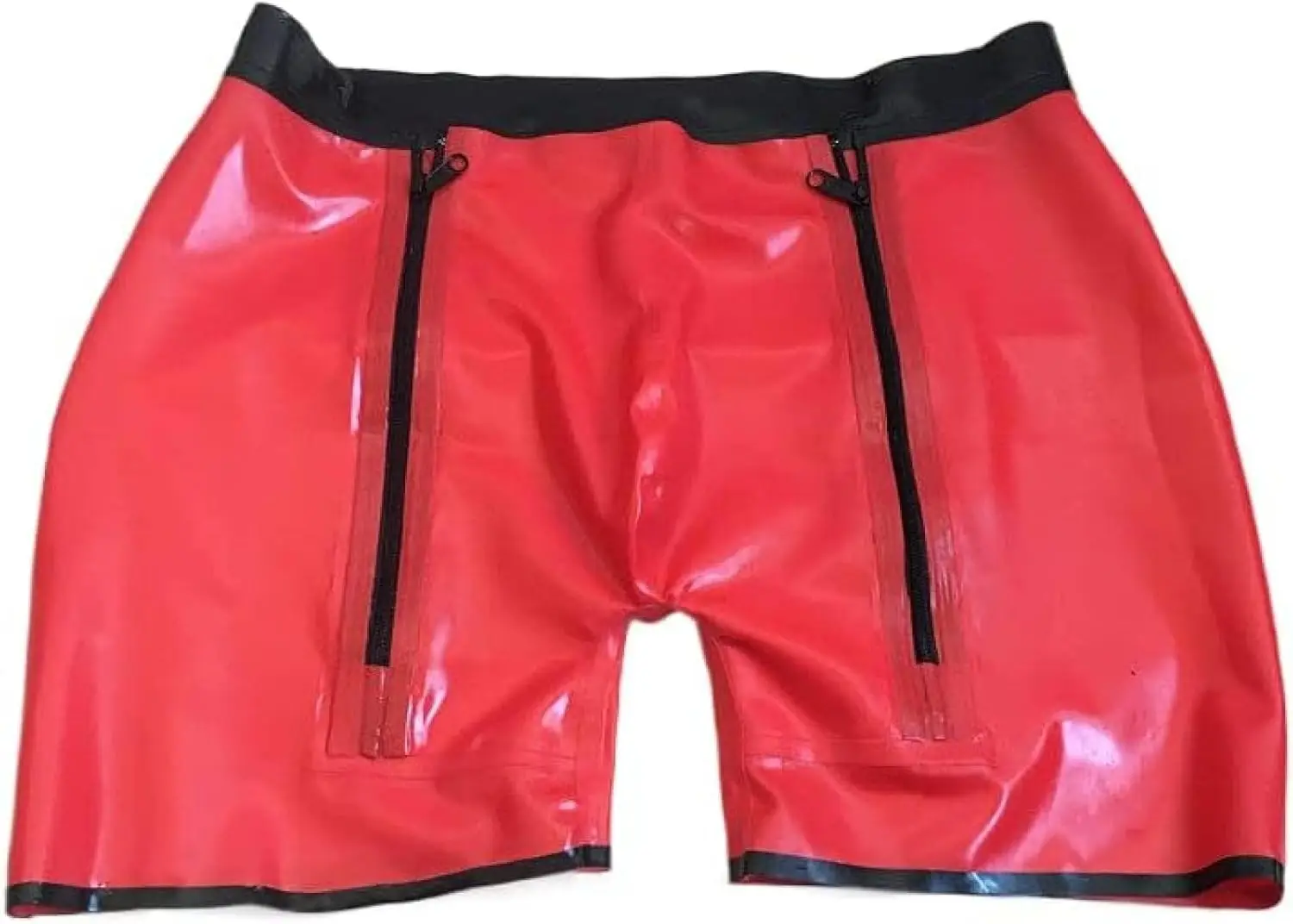 

Rubber Red Sexy Boxer Shorts with Zipper Handmade Customized 0.4mm