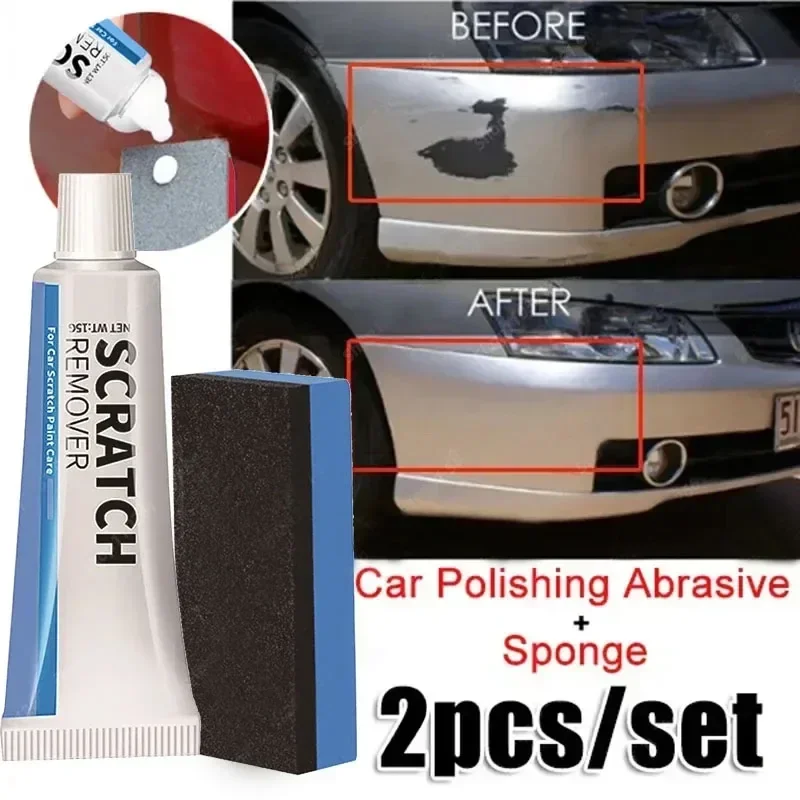 Car Scratch Remover Polishing Paste With Sponge Car Body Paint Care Remove Scratch Repair Broken Paint Smooth Car Body