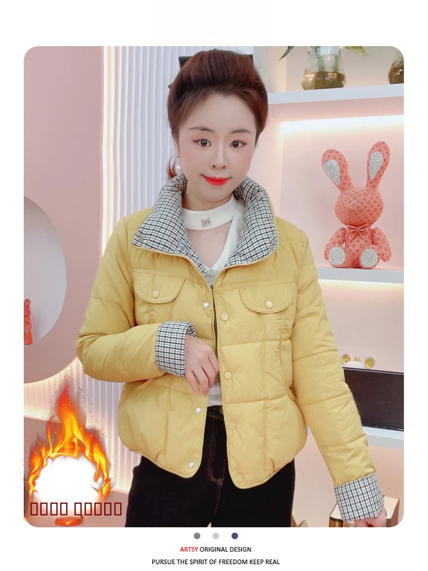 

Корейское утепленное зимнее пальто Sle Thiened Fce для женщин, высококачественная верхняя одежда, длинное пальто с воротником-стойкой для повседневной носки