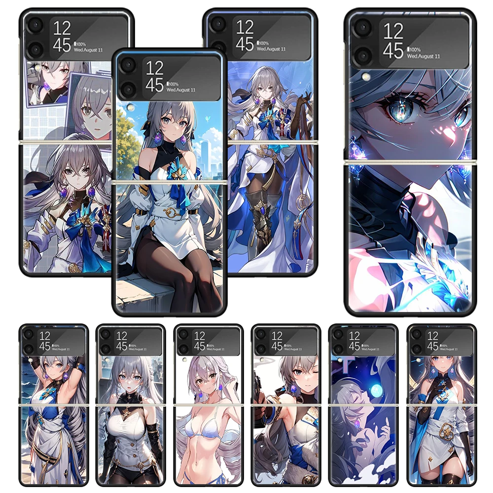 Honkai Star Rail Bronya Rand Zflip4 Zflip5 Phone Case For Samsung Z Flip3 Flip4 Flip5 5G ZFlip 4 5 3 Cover Cellphone Shell Funda