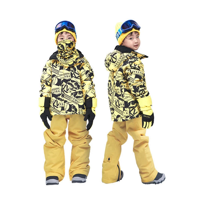 Waterproof Ski Jackets Children Boys Snow Suit Coats Outdoor Winter Thick Warm Kids Ski Jackets Snow Pants