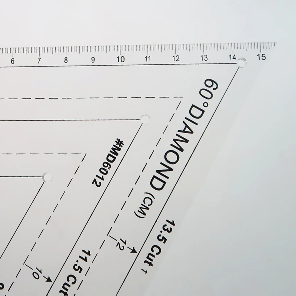 

60 Degree Patchwork Quilting Ruler Acrylic Transparent Sewing Cutting Tool Clothes Making Tailor Ruler for Craft