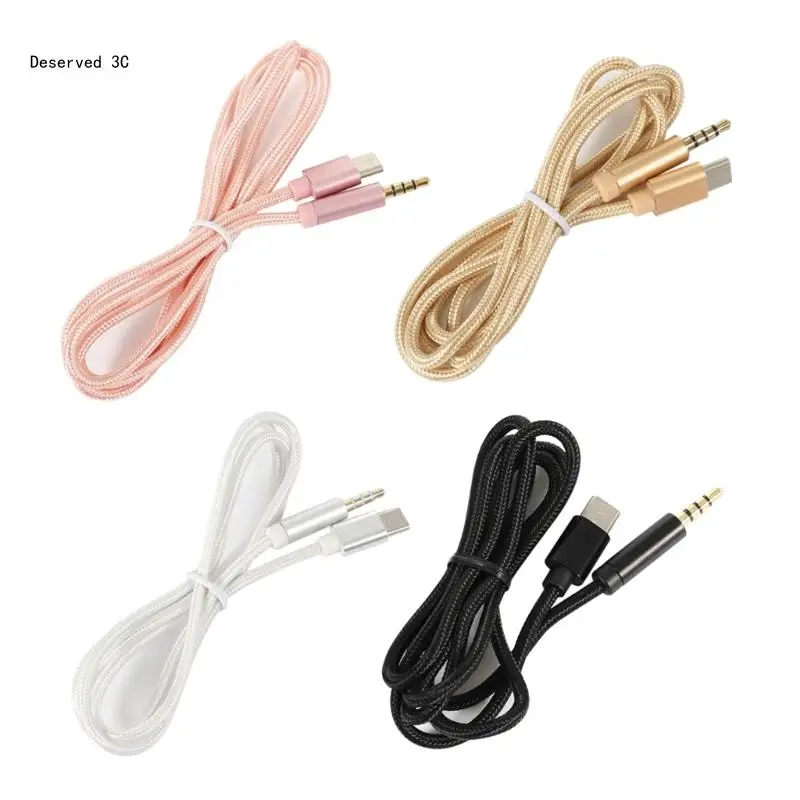 Braided USB C to 3.5mm Connection Cable for Car Auditory Devices And Music Play Adapter Cable