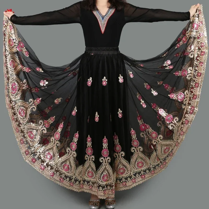 Ider-Jupe de danse traditionnelle chinoise pour femme, jupes de flamenco espagnoles, vêtements de danse tibétains vintage, tenue folklorique nationale