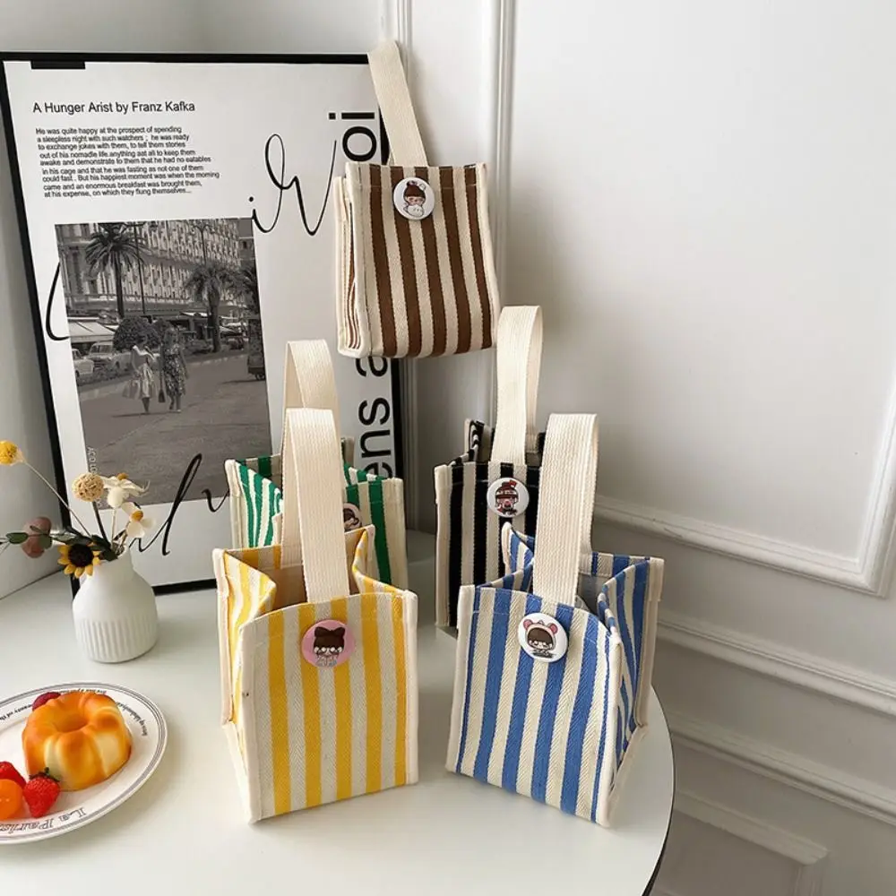 

Portable with Short Handle Tote Bag Cartoon Canvas Messenger Bag Striped Hand Bags Beach