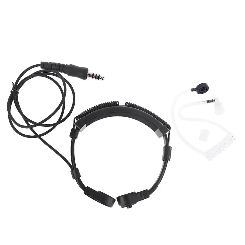 

Throat Vibration Headphone Headset Microphone Plug for Walkie Talkie Radio