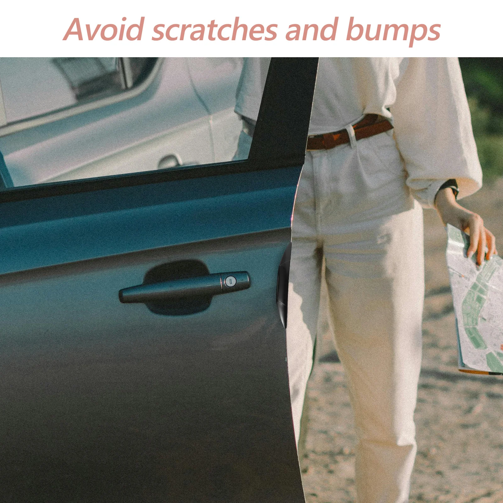 

4Pcs Car Door Edge Guards Heavy Duty PVC Anti Scratch Strip Protection for Vehicle Door Bumper Body Trunk Impact Resistant