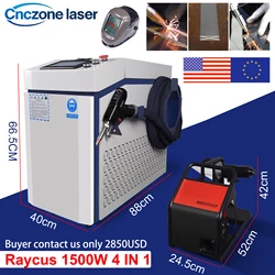 1500W Laser Welding Machine 4 IN 1 Welder 1500W Raycus Laser Source for Metal Welding Cleaning Cutting US STOCK EU STOCK 220V