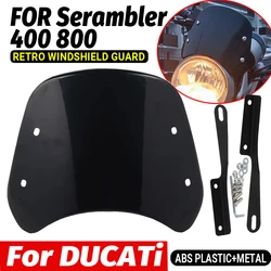 For DUCATI Scrambler 400 800 Motorcycle Accessories Retro Windscreen Windshield Wind Screen Deflector Cover Speedometer Guard