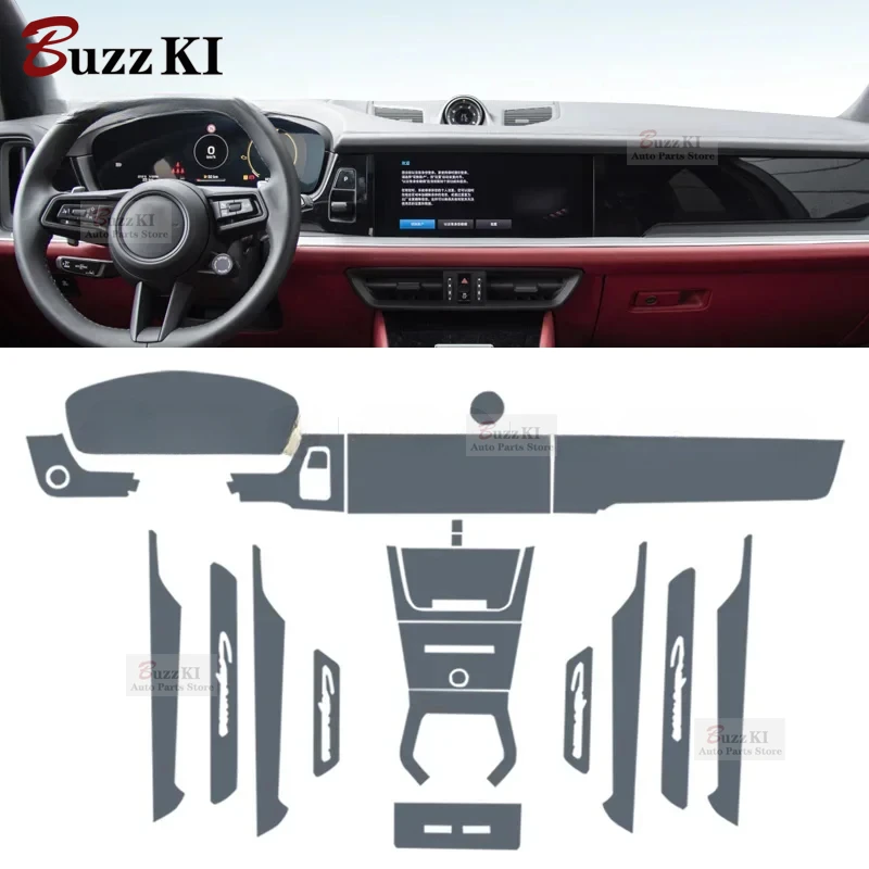 For Porsche Cayenne 2024 Car Interior Center Console Transparent TPU Protective Film Anti-scratch Repair Film Accessories