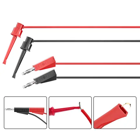 Cleqee P1308B 18-delars multimetertestledningssats med utbytbara nålar, krokodilklämmor, 4 mm banankontakt för test, krokklämmor, set 8 best sales testkabelsats - №1