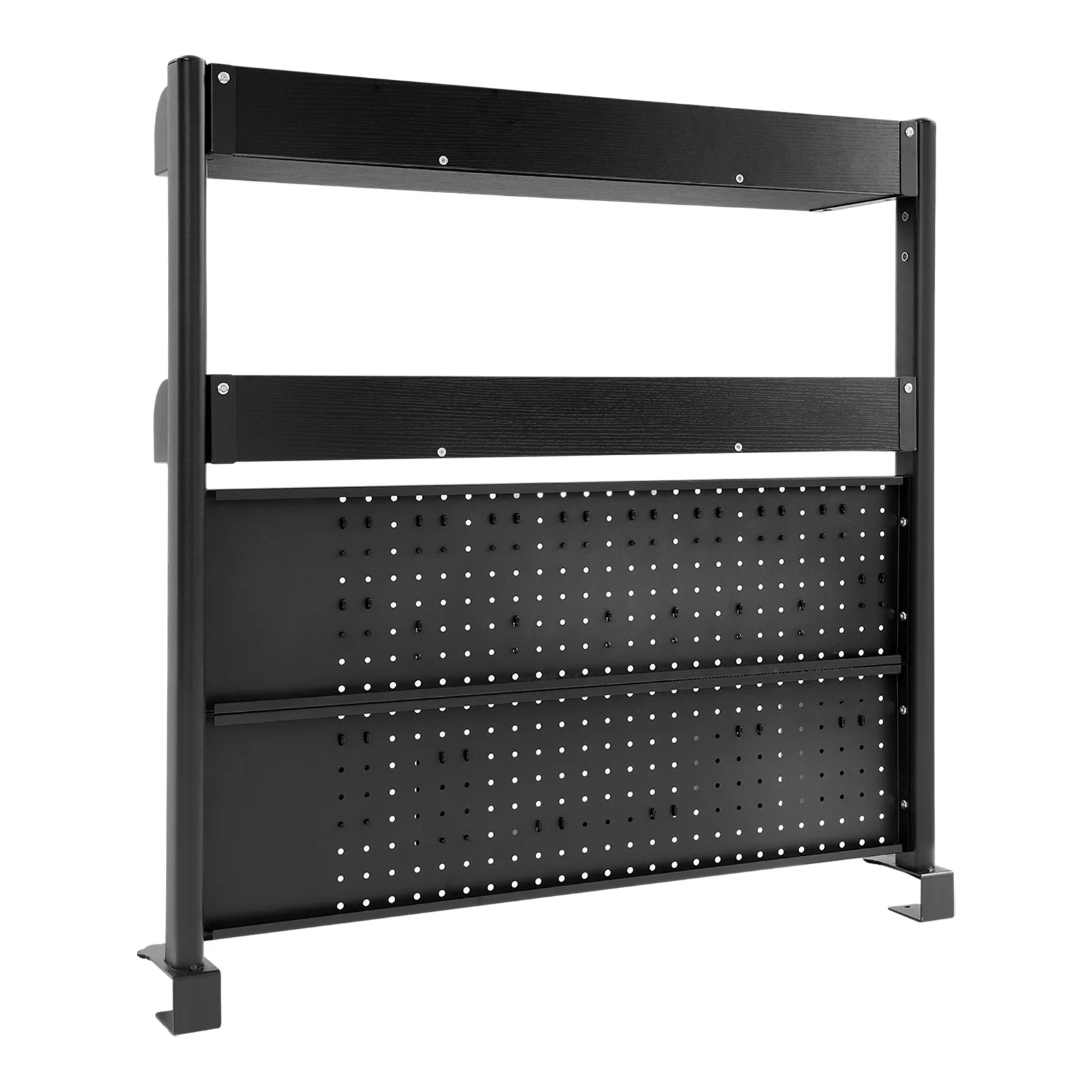 37" Clamp-on Pegboard with Accessories, No Drill Desk Shelf, 2-Tier Organizer with Hooks & Tray, Space Saving Storage Rack for Home Office & Dorm