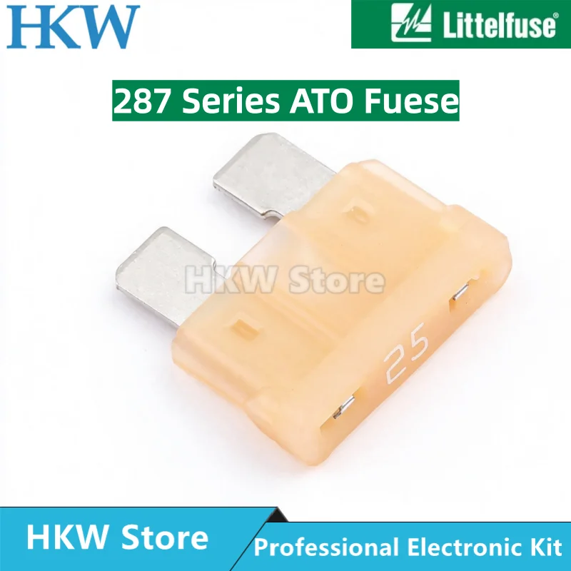 10-100PCS Littelfuse 0287025.PXCN 25A 287 Series Medium Blade Fuse 32Vdc 32V ATC Fuse ATOF New and Original