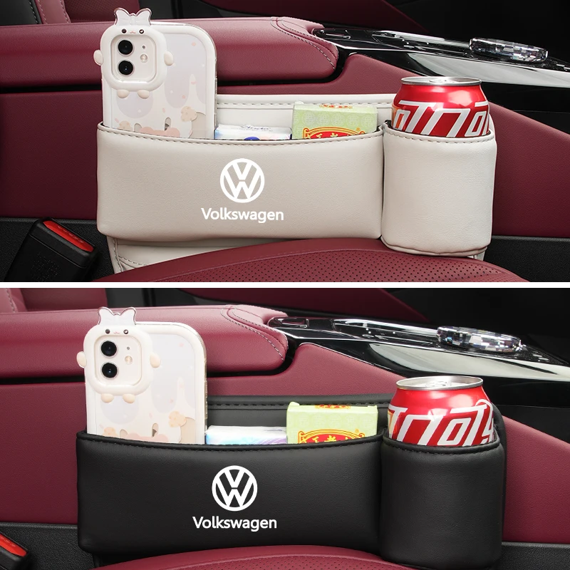 Car Seat Crevice Storage Box Seat Slit Gap Organizer Bag For Volkswagen VW Tiguan Jetta Polo Golf Passat Scirocco T-ROC Touareg