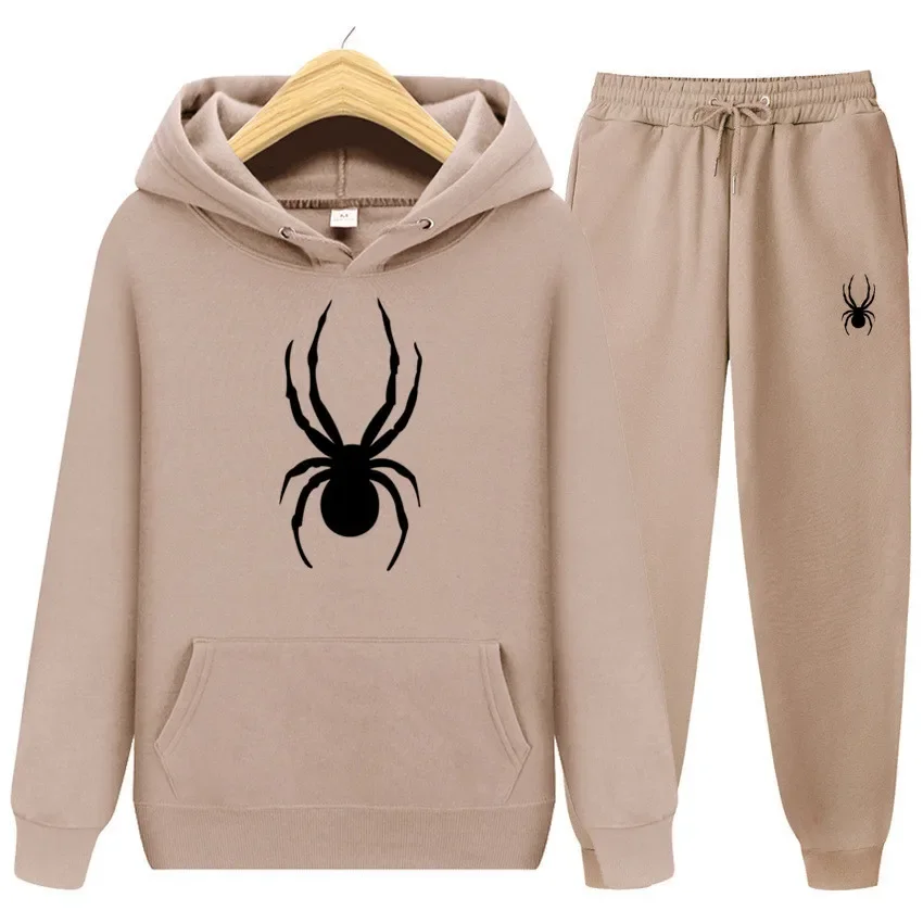 2024 Spring and Autumn men\'s suit brand fashion spider hoodie + trousers men\'s casual jogging sportswear 2 sets