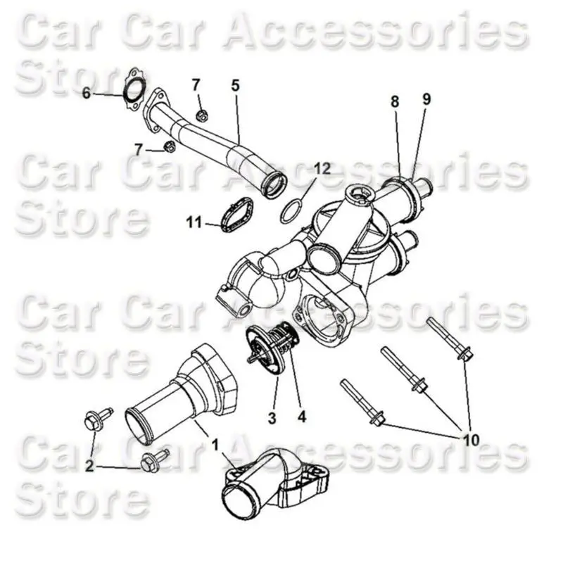 242D Auto Engineante refrigerante Termostato Conjunto carcasa carcasa Automotriz 68003582AB 902-319 Part del