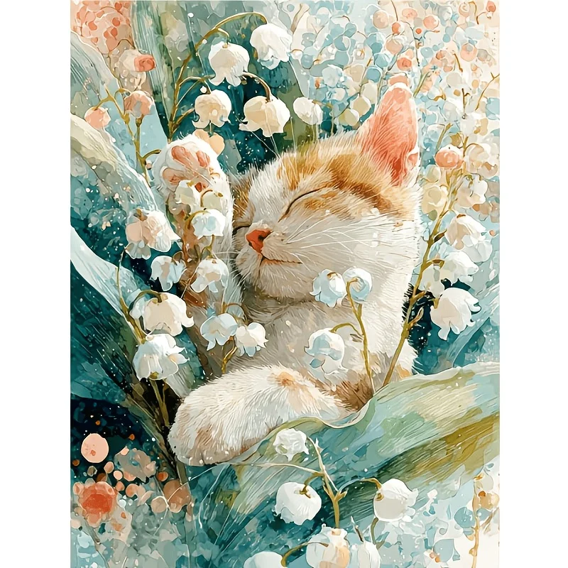 Cute Kitten Jigsaw Puzzle, Flower Garden Cat, Fall Black Orange Cat, Autumn Branch Black Cat, Halloween Kitty, 500~2000 Pieces