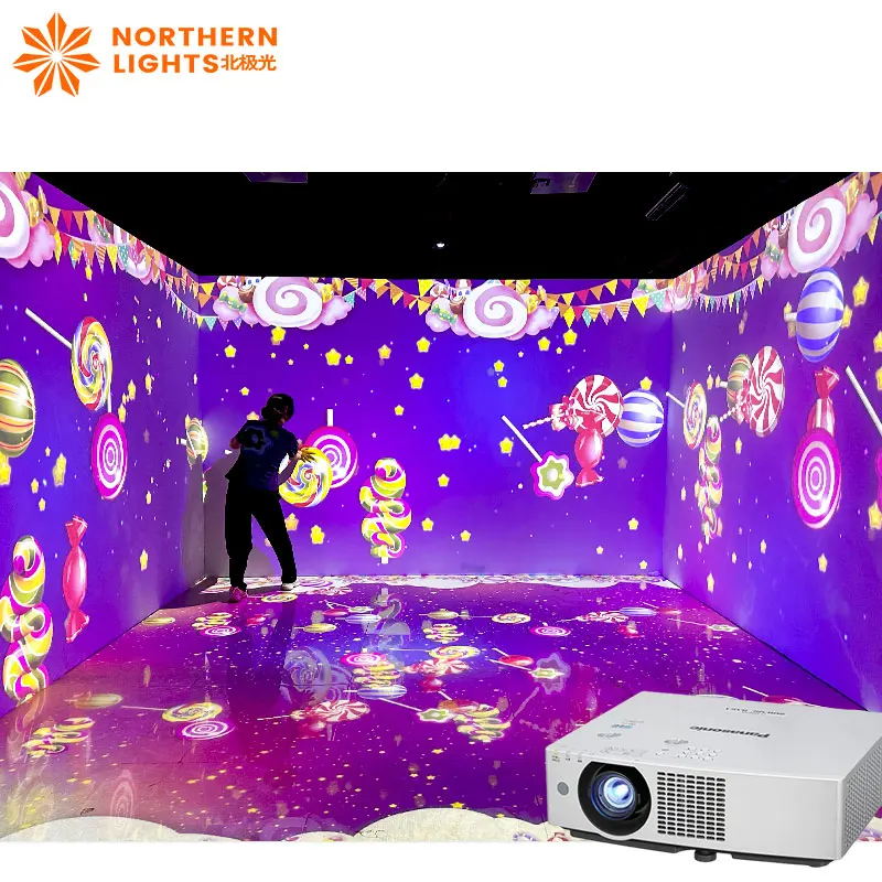 360 Video Room Lighting Show 3D Video Wall Projection Indoor Hologram Projector 3d Holographic 360 Degree Room Projector