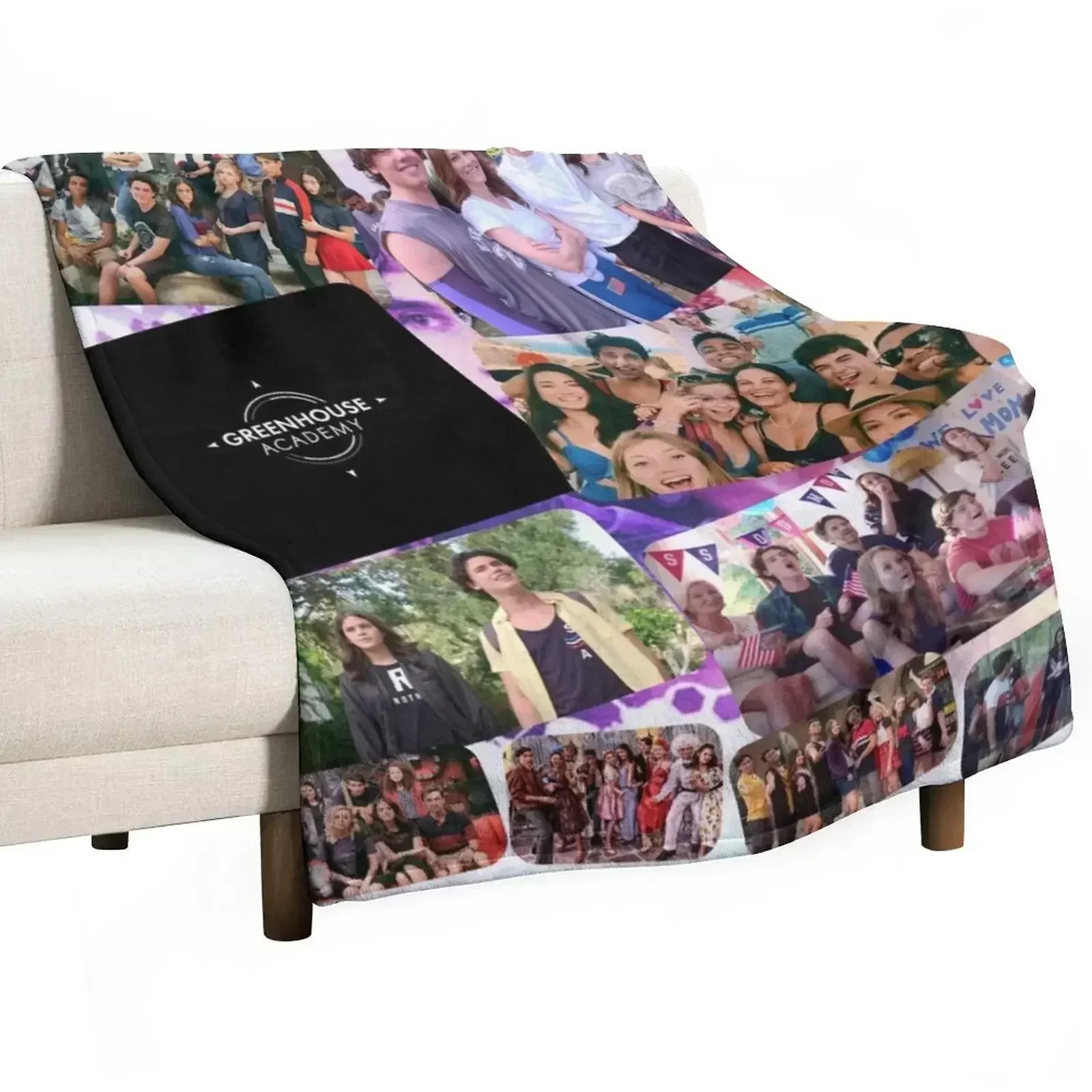 

Greenhouse Academy Collage Throw Blanket Cute Comforter For Sofa Thin Stuffeds Blankets