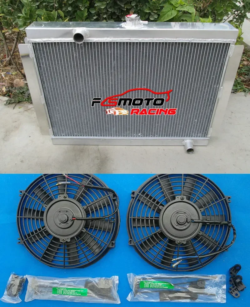 Radiador totalmente de aluminio + ventilador para Nissan Datsun 1975-1983 280Z 280ZX 1975 1976 1977 1978 1979 1980 1981 1982 1983