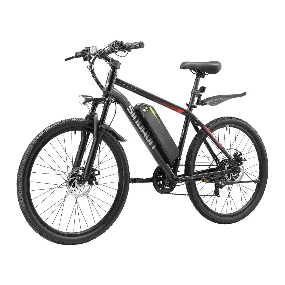 

26-дюймовый электровелосипед для взрослых, городской электровелосипед – бесщеточный двигатель 500 Вт, 375 Вт·ч, 7 скоростей, передняя амортизационная вилка, максимальная скорость 20 миль/ч, индивидуальная комплектация