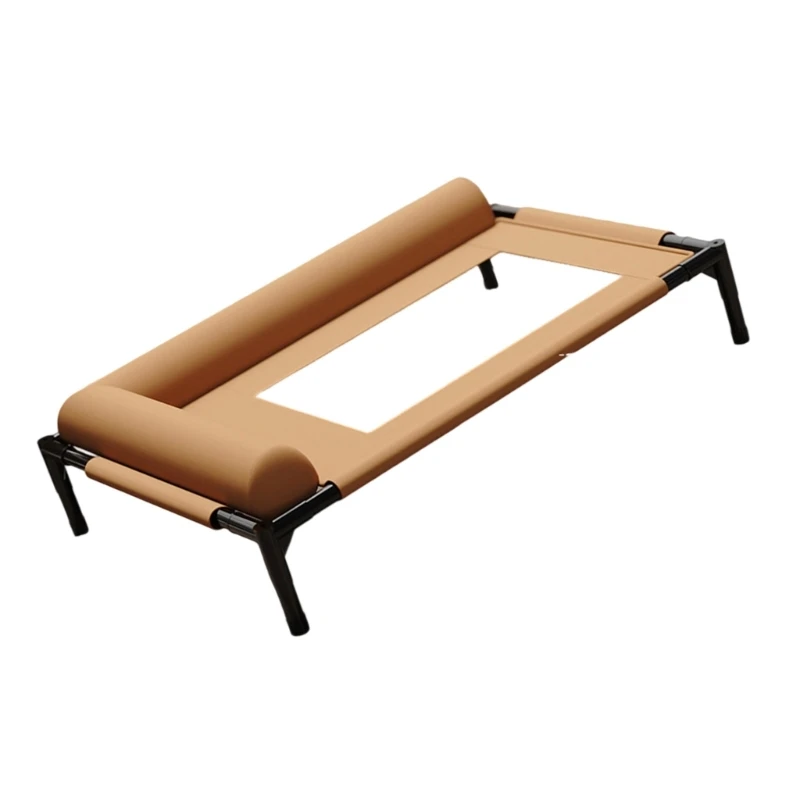 

Elevated Pet Bed With L Pillow Breathable Mesh Chew Resistant Design Steel Frame Cot For Indoor and Outdoor Dog