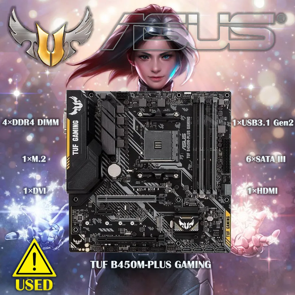 

Материнская плата Asus TUF B450M-Plus Gaming AMD Ryzen 2,3,4,5 AM4 DDR4 HDMI DVI-D M.2 MATX