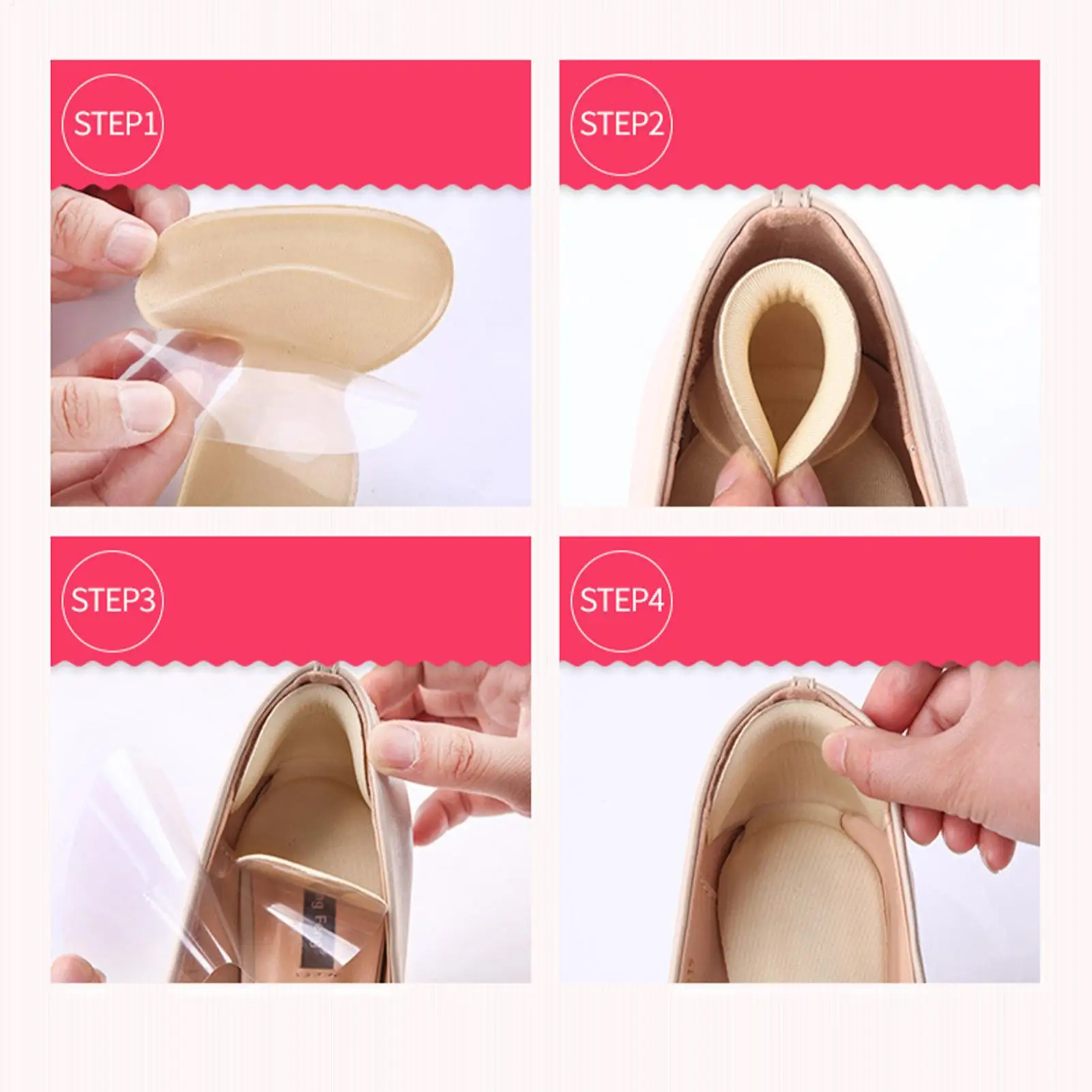 Heel Slip Stopper 8 Pieces Heel Liner Grips High-Density Shoes Grips For Women Men Wedding Party Office Outdoor Dancing Travel
