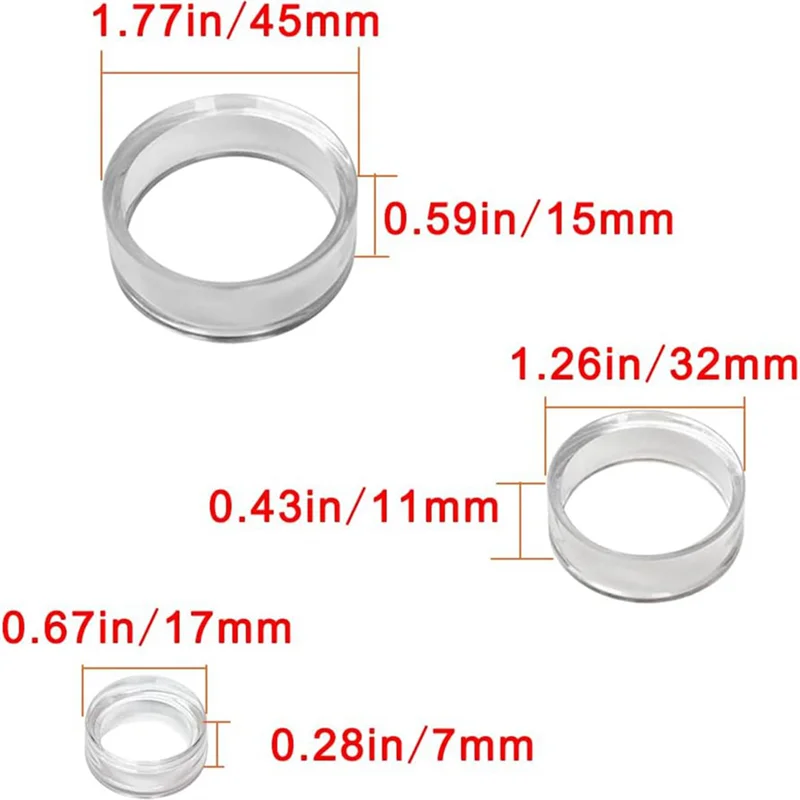 

RMWIN-35 Set Pieces Acrylic Display Stand Clear Ring Baseball Stands For Golf Ball, Baseball, Softball, Tennis Ball