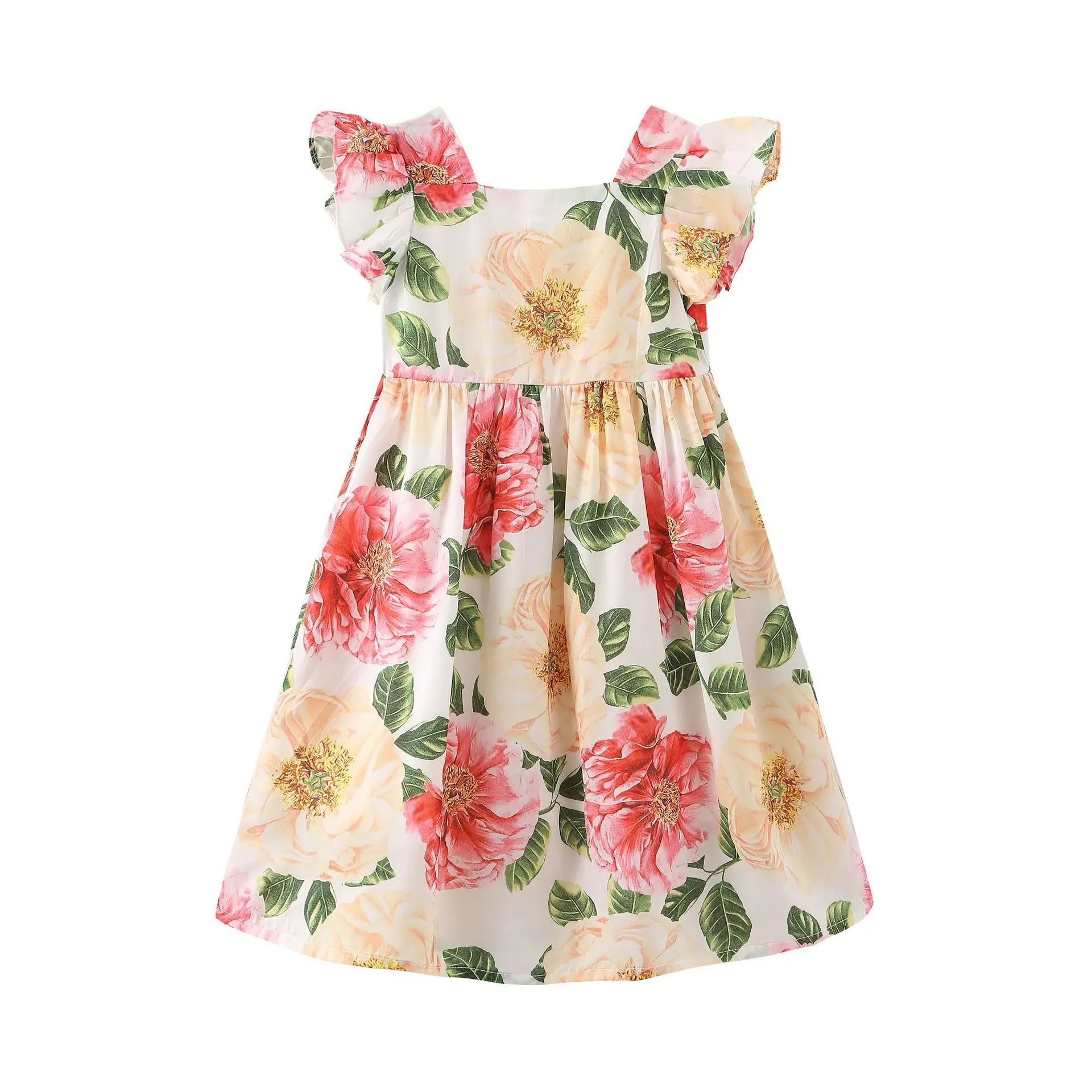 Cute Girls Princess Dress Summer Kids Clothes Girls Printed European Style Vestidos party Birthday Toddler Girls Dresses