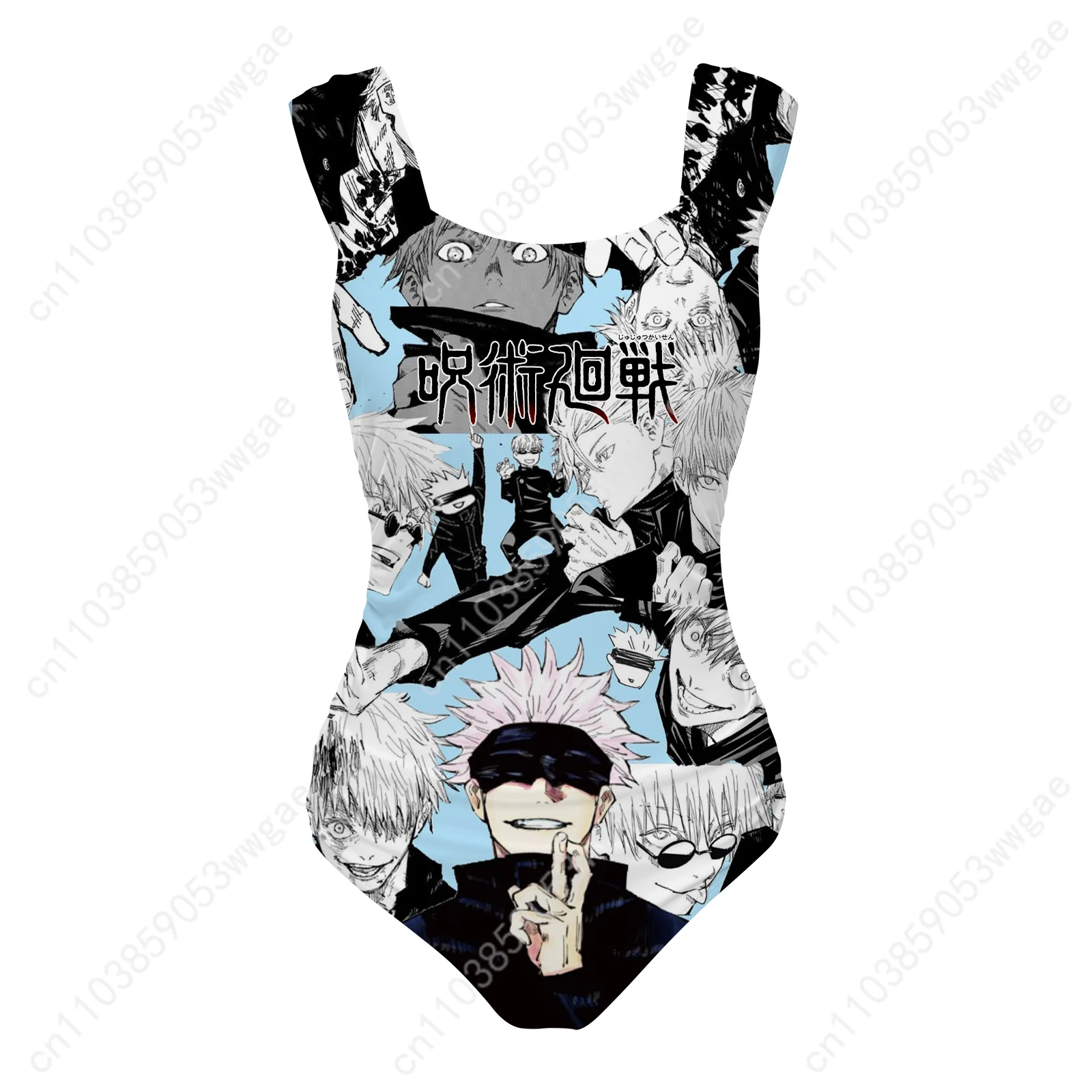 Gojo One Piece Swimsuit Wide Strap Women Bathing Suit Personalized Swimwear Pool Beach Sexy Bikini Cartoon Customized Beachwear