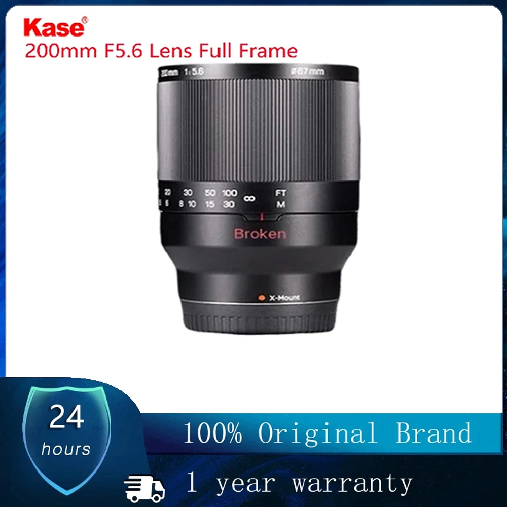 Kase 200mm F5.6 Lens Full Frame Manual Focus Turn Back Shot Camera Lens For Sony E Fuji XF/GFX Nikon Z Canon EF/RF Mount Cameras