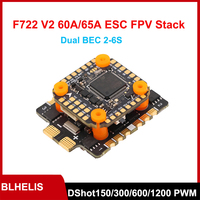 HAKRC F722 V2 2-6S F7 Mini Flight Controller Dual BEC FPV Stack BLHELIS 60A/65A 4in1 ESC DShot150/300/600/1200 PWM for RC Drones