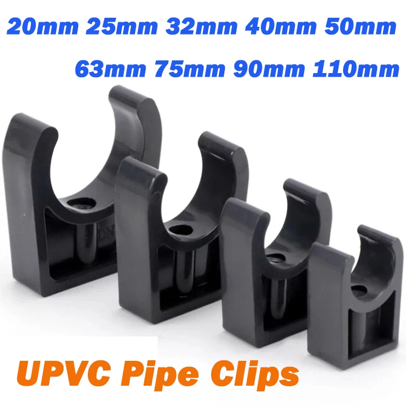 Tube Clamps PVC Pipe Clips 20/25/32/40/50/63/75/90/110mm Open Pipe Clip Fixed Pipe Clamp Support Garden Irrigation Tube Fittings