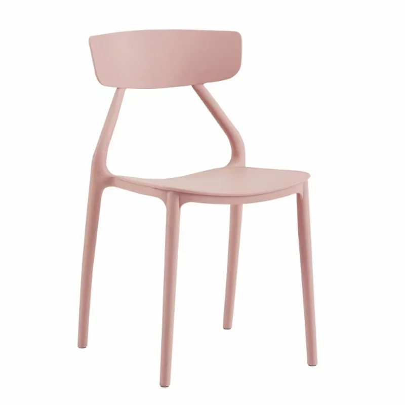 simple and creative hollow backrest, plastic chair integrated molding, plastic dining chair can be stacked fast food chair