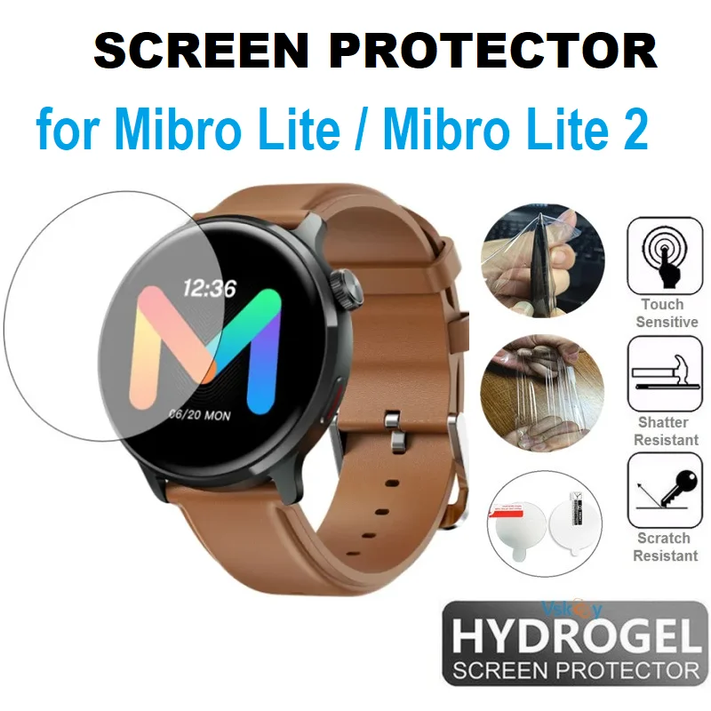ฟิล์มป้องกันหน้าจอไฮโดรเจล TPU 10ชิ้นสำหรับนาฬิกาอัจฉริยะ Mibro Lite 2ชัดเจนแบบ HD นิ่ม