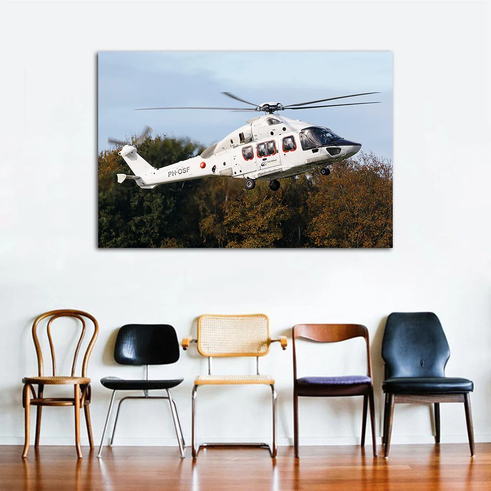 Airbus H175 Helicopter Poster & Print for Home Decor Wall Art Picture For Living Room Decor Aircraft Canvas Painting