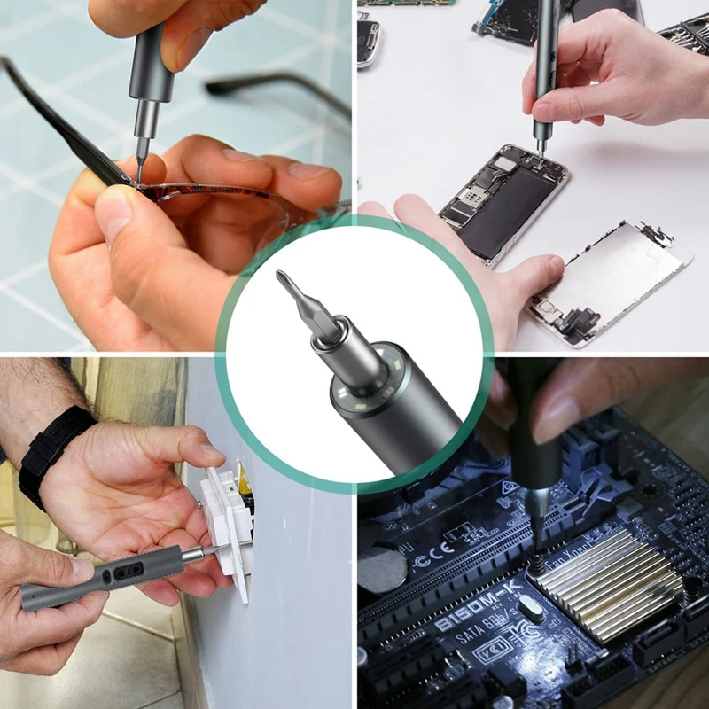 Upgrade Electric Screwdriver Set 50-IN-1 Precision Small Screw Driver with Magnetic Bits Aluminum Alloy Silent Screwdrive Kit