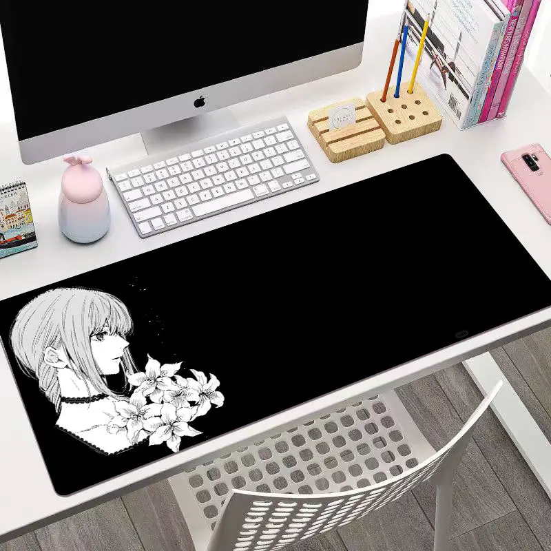 Chainsaw Man Anime mouse pad Large desk pad xxl rubber keyboard mouse carpet anti-slip gamer mousepad laptop Makima desk mat