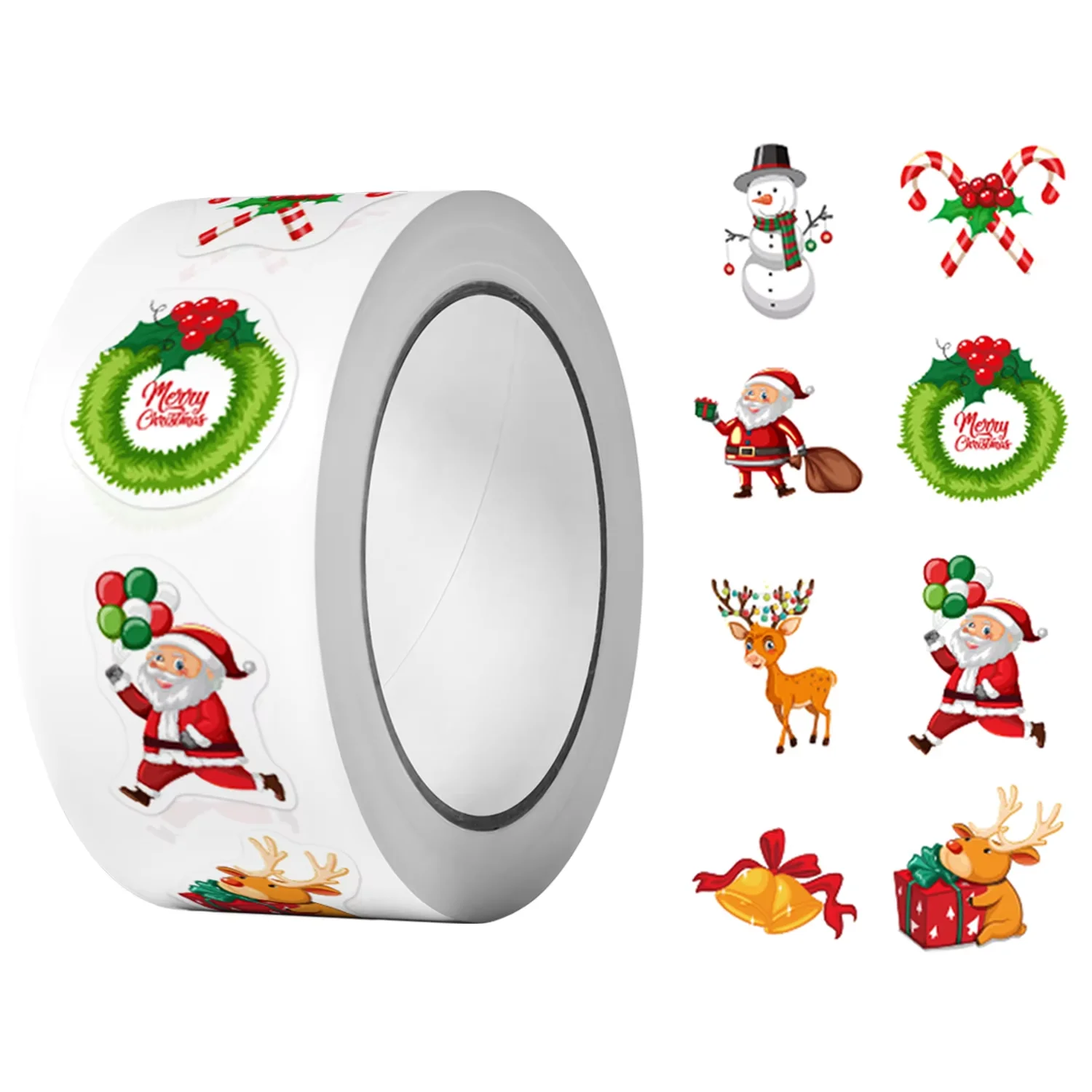 500 Stück Cartoon-Aufkleber mit Weihnachtsmotiv, Rolle, 2,5 cm, DIY, Basteln, Geschenk, Dekoration, Festival, Scrapbooking, Siegeletiketten