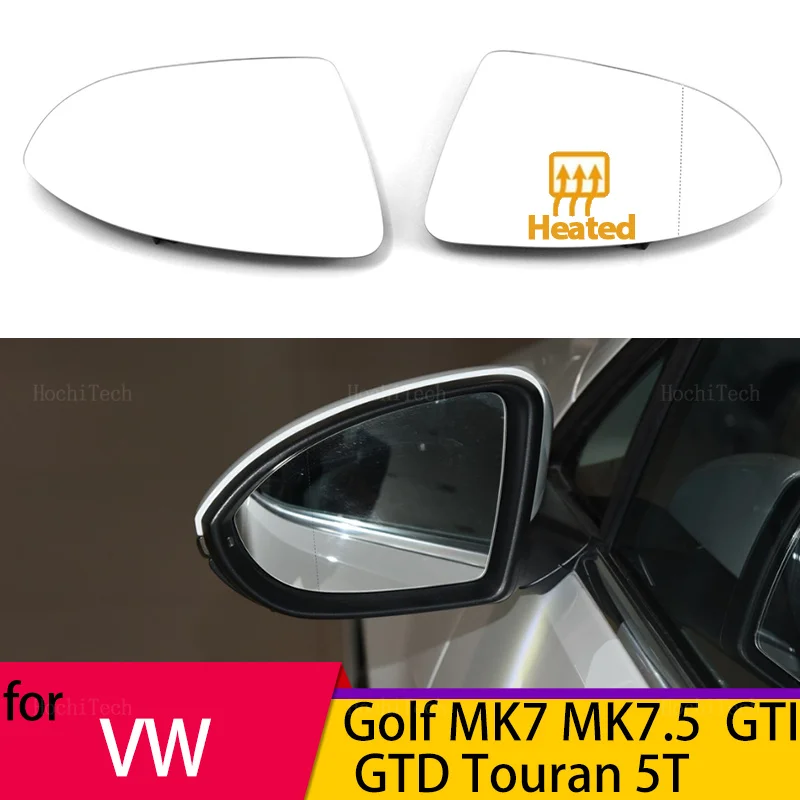 

Left Right Side Heated Wing Mirror Glass Angle Rearview Mirror for Volkswagen VW Golf 7 MK7 / MK7.5 GTI GTD 2012-21 Touran 5T