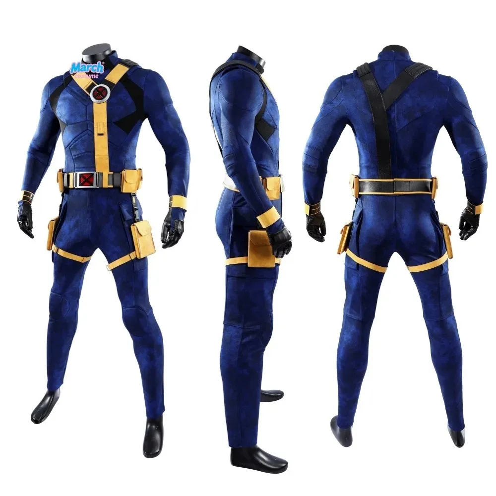 Scott Summers Cosplay Costume Halloween Carnival Party Suit view 2