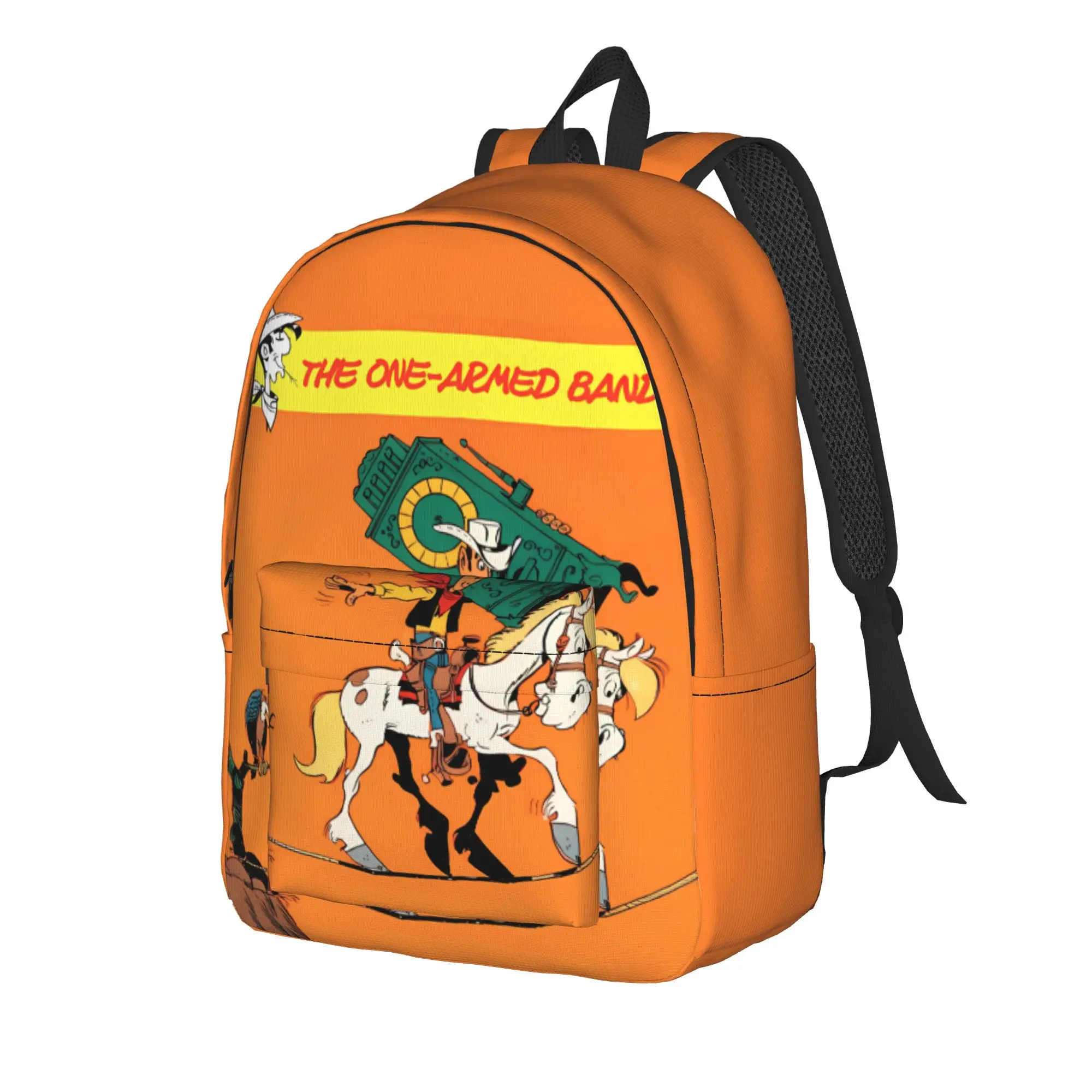 Lucky Luke Cartoon Comics (1) Backpack  Streetwear Backpacks Youth Cycling Large High School Bags Colorful Rucksack