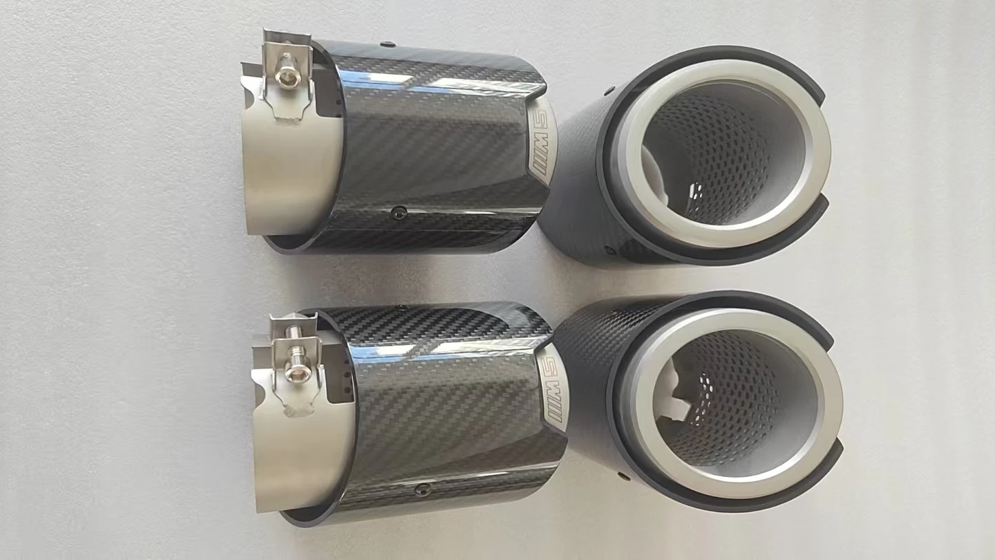 High Quality Dry Carbon Fiber Car Exhaust Tips for M5 G90 G99 forOEM Style Prepreg Carbon Fiber Exhaust Tips 6