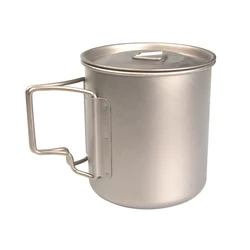 300/450/750ml Camping Mug Ultralight Titanium Cup Tourist Tableware Picnic Utensils Outdoor Water Cup Travel Cooking Equipment