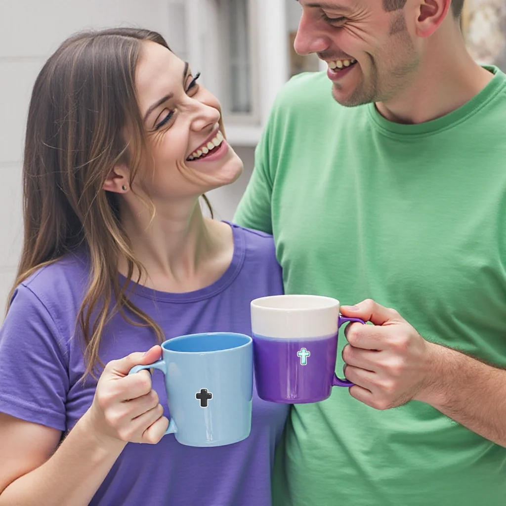 Surreal Religion Decals Abstract Cross Decorative Stickers Religious Decals For Suitcase Car Sticker Fridge